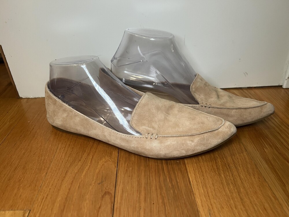 Steve Madden Shoes Womens Size 9 Beige Suede Feather Pointed Toe Loafers